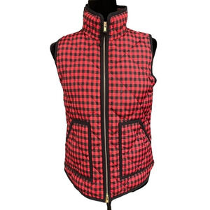 J. CREW Excursion Buffalo Red Black Plaid Vest Down Filled XS